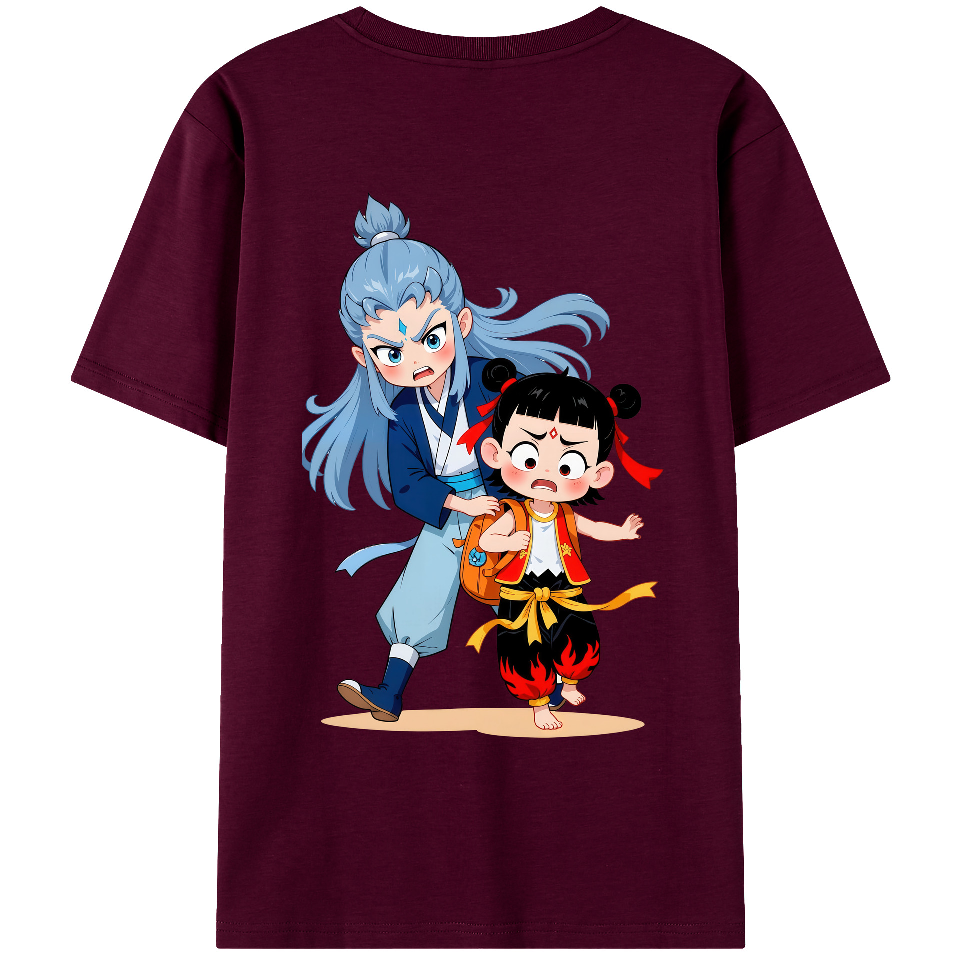 （画像用） Ne Zha 2 ナタ 魔童の大暴れ レディース半袖Tシャツ(バックプリント)